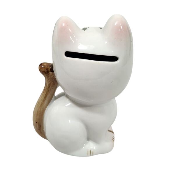 VTG 90s MINI CAT BANK BIG EYES ANIME ASIAN ORIENTAL GIRL DECOR ANTHROPOMORPHIC - Picture 3 of 6
